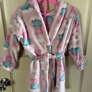 Pink Peppa Pig Plush Kids Robe with Hood Size 4